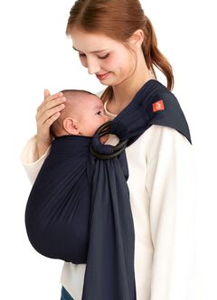 Solid Linen Baby Ring Sling, Navy, hi-res